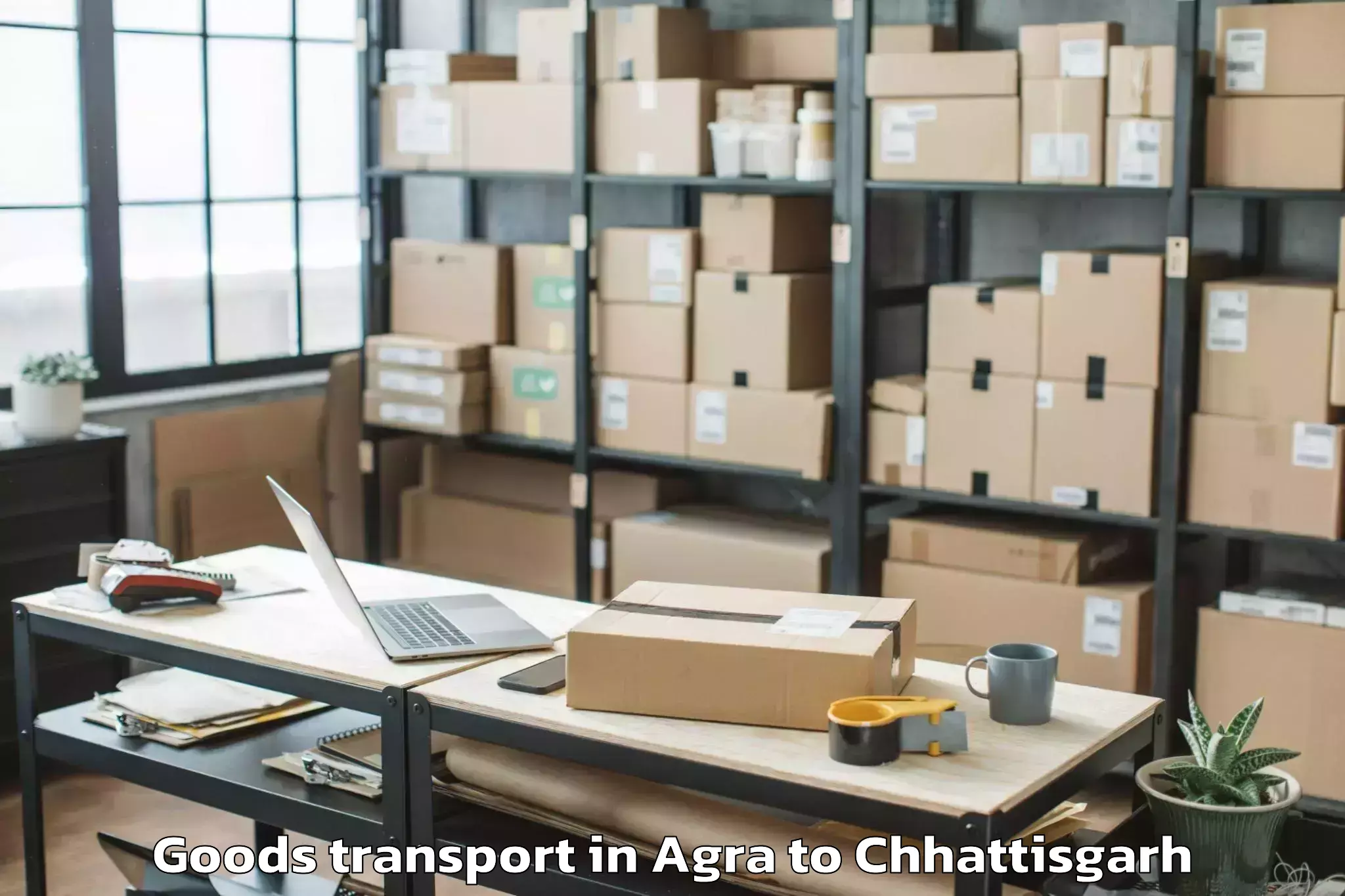 Book Your Agra to Kharsia Goods Transport Today